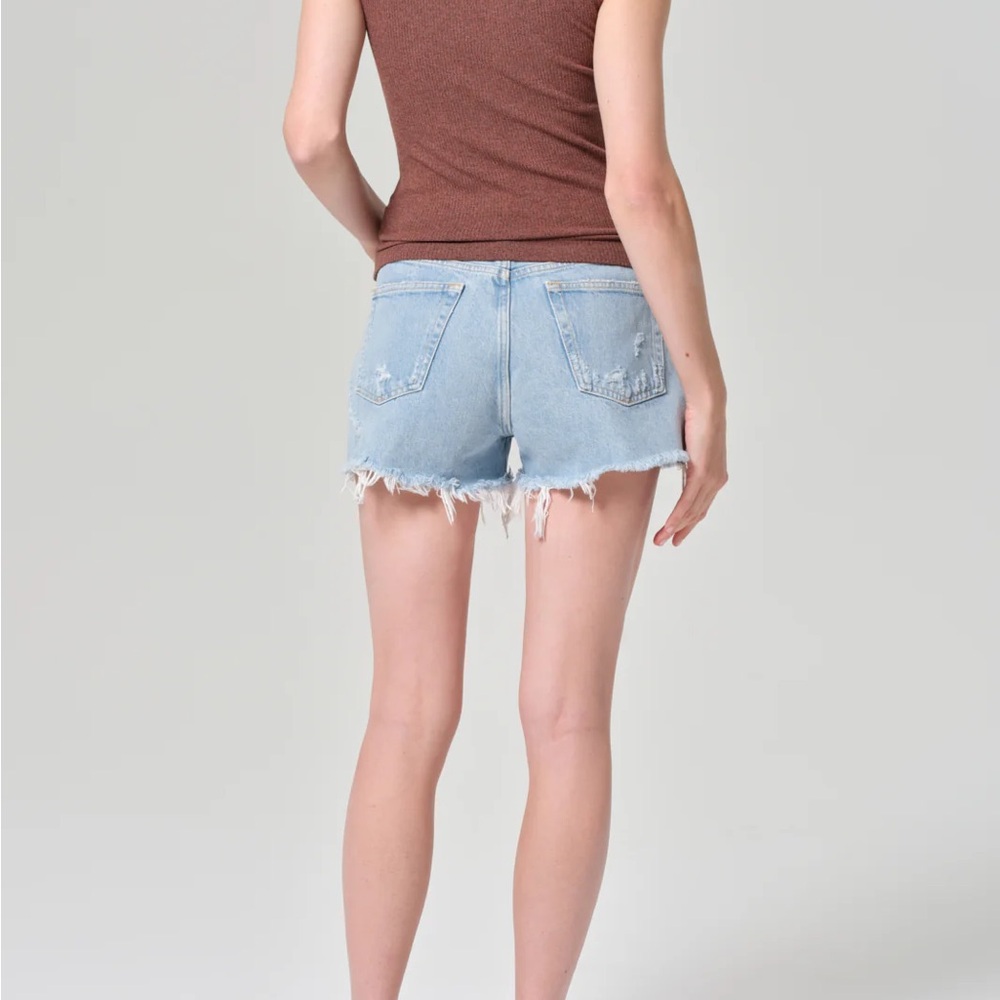 Agolde Parker Vintage Cut Off Light Blue Denim Shorts Swapmeet Jean Distressed - Picture 2 of 8
